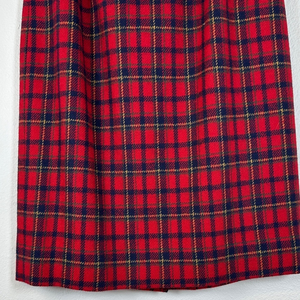 Vintage Charter Club Jane Justin Red Tartan Plaid Wool Pencil Skirt Size 6P - Picture 4 of 7